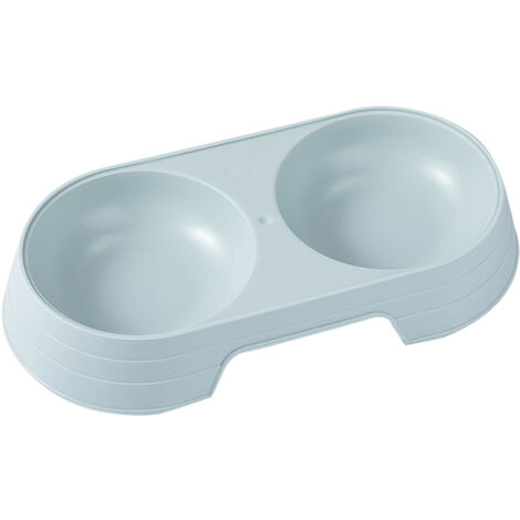 Double Dish Feeder PP Non Slip Detachable Pet Double Bowl for Water Food Cats Dogs Supplies Blue (1/5)