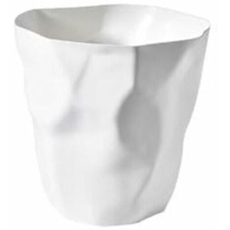 Poubelle de bureau, protection de l'environnement poubelle en plastique de bureau de chambre à coucher irrégulière (blanc) (1/5)