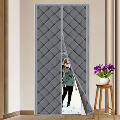 90x210cm curtains and doors for cold insulation, magnetic insulation, shading, balcony sound insulation, living room basement gray (1/4)