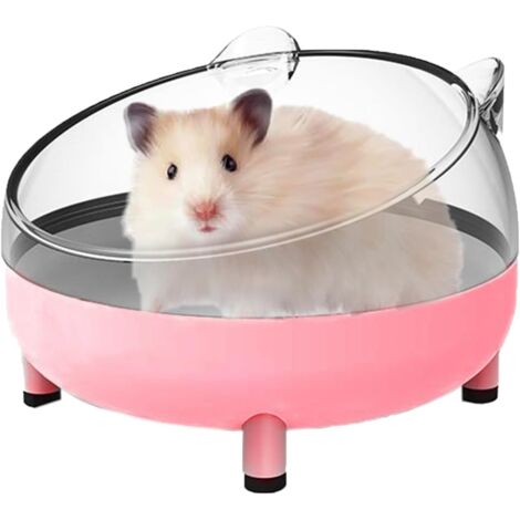 Hamster Sand Bath Container, Large Sandbox Toilet Gerbil Batheoom, Tiny Chinchilla Dust Bathtub Sand Bath Box for Hamster Cage Accessories 6.5 Inch-Pink (1/5)