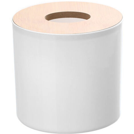 Roll Tissue Box Holder Innovative Modern Concise Large Space Round Tissue Toilet Paper Dispenser for Bathroom Living Room White (1/5)