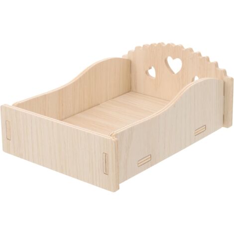 Solid Wood Bed for Guinea Pig Small Animal Bed Comfortable Wooden Platform for Hamster