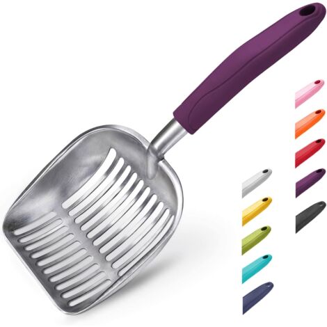 Cat Litter Scoop, Aluminum Alloy Sifter, Kitty Metal Scooper, Deep Shovel, Long Handle, Poop Sifting, Kitten Pooper Lifter, Durable, Heavy Duty, for Litter Box (1/5)