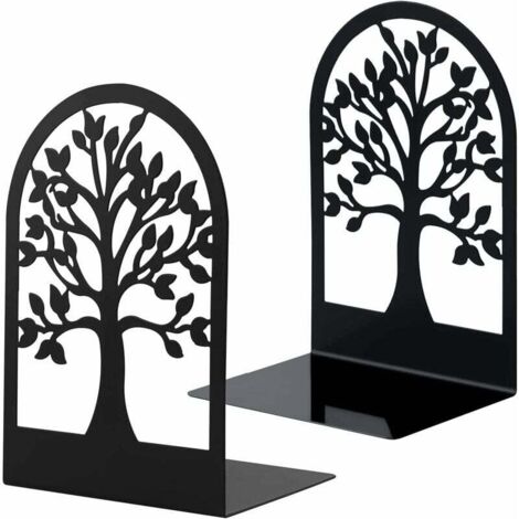 Serre-Livre en Métal pour Livres, Anti-Rayures Porte-Livres pour Bureau, Ecole et Maison, Séparateurs de Livres, CD, Porte-Dossier pour Bureaux(1 Paires) (1/5)
