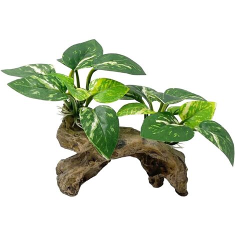Pets Fish Tank Decorations Aquarium Decor Ornaments Betta Silk Leaf pad Hammock Artifical Driftwood cave Goldfish Bowl Accessories (Type-C) (1/5)