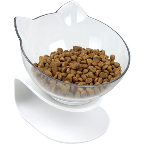 Tilted Raised Posture Cat Food Bowl Neck Protection Anti Vomiting 15 Degree Elevated Slanted Stand Pet Bowls for Cats and Small Dogs (Single) (1/5)