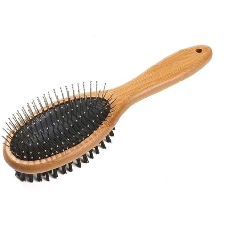 Brush, Double Sided Pet Slicker Brush with Bamboo Handle for Dogs and Cats Long Hair Pets Grooming Comb for Removing Shedding, Tangles and Dead Undercoat (1/5)