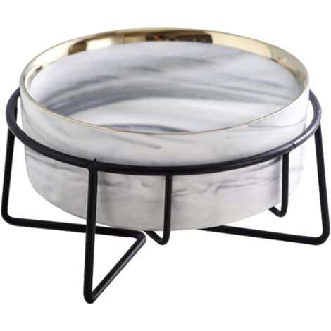 Dazzling Ceramic Elevated Cat Bowls, Gift for Cat Owner, Birthday (Medium,Grey) (1/5)