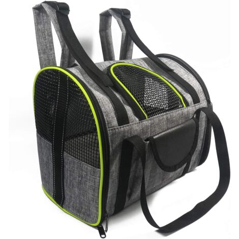 Sac de Transport pour Chat Chien Sac à Dos Transport pour Chien Transporteurs Pliable pour Chat Porteur de siège de Voiture Vert (1/5)