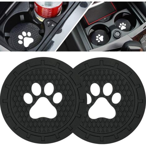 Car Cup Holder Coasters-Car Interior Accessories 2.75 inch Silicone Anti Slip Cute Dog Paw Car Coaster -Universal (Pack of 2) (1/5)