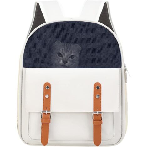 Sac à Dos pour Chat Chien,Sac de Transport Chat Petit Chien,Respirant Sac à Dos pour Animaux De Compagnie avec Ceinture de Sécurité Interne,Tapis Amovible,pour Voyage en Train (1/5)