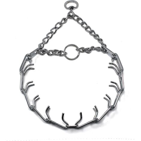 Dog Training Collar Chrome Plated Steel Pet Pinch Anti Pull Collar for Dogs Made in 22in x 3.0mm (Neck Size up to 18in) Medium