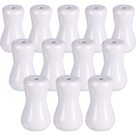12 Pieces White Blind Pull Cord Knobs 12.6" x 7.48" Wood Tassels Window Blinds Wooden Cord Tassels Hanging Ball Pulls for Curtain Craft (1/5)