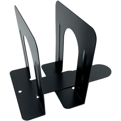 Skid Metal Book Ends for Shelves Heavy Duty Bookends, Black, Pair (1/3/8/20/80 pr) (1) (1/3)