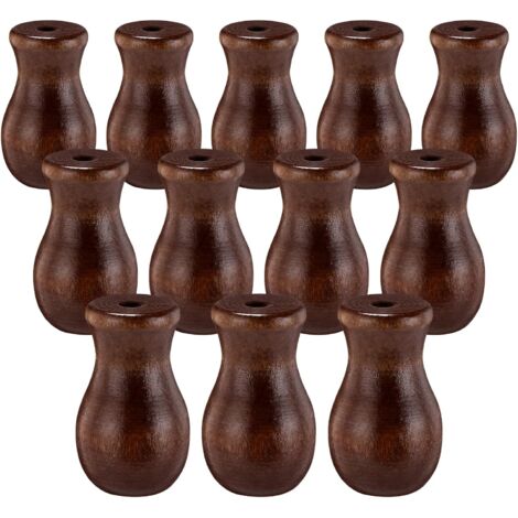 12 Pieces Brown Blind Pull Cord Knobs 12.6" x 7.48" Wood Tassels Window Blinds Wooden Cord Tassels Hanging Ball Pulls for Curtain Craft (1/5)