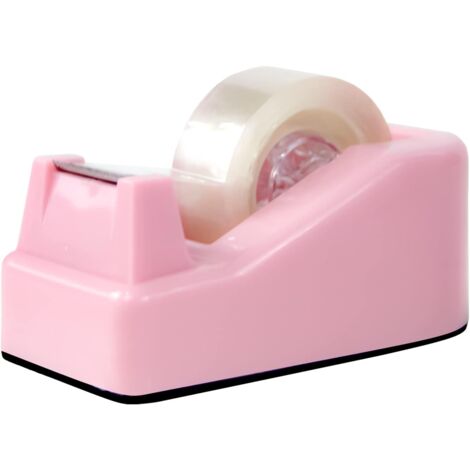 1Pcs Desktop Tape Dispenser Adhesive Roll Holder with Weighted Nonskid Base, Pink (Tape not Included) (1/5)