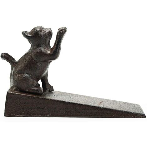 Heavy Duty Cast Iron Cat Door Stops Decorative Cute Animal Statue Metal Door Stopper Wedge with Non-Slip Mat Solid & Antique Style Windproof Door Holder for Patio Yard Garden Farmhouse (1/5)