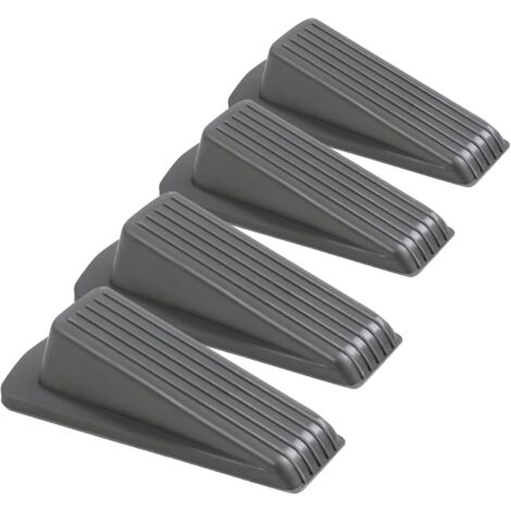 4 Pack Door Stoppers for Bottom of Door, Gray 4.8x2.2x1.3in Door Stops, Rubber Door Stopper Wedge, Sturdy Stackable Door Stops for Floor (1/5)