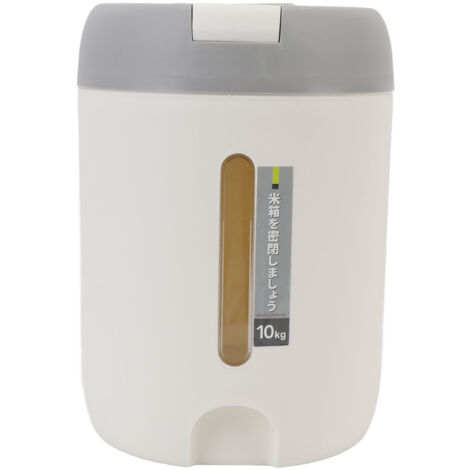 Grain Storage Container Light Grey 10kg 22lb Large Capacity Press Lid Damp Proof Airtight Thickened Plastic Dust Proof Rice Storage Bin (1/5)