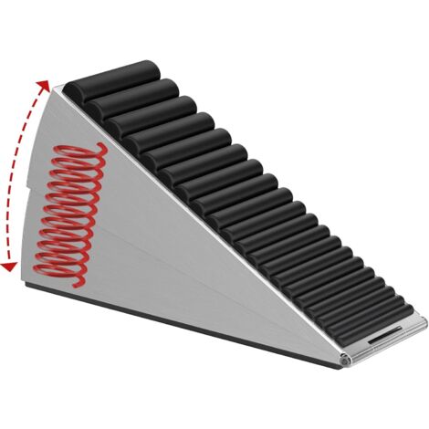 Heavy Duty Door Stopper, Adjustable Spring Large Stopper, 3 Inches High Tall Wedge Stoppers for Bottom of Door, Door Stop Suits Any Heavy Door, Silver (1/5)
