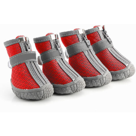 Dog Shoes for Small Dogs Breathable Dog Booties with Reflective Strips Puppy Paw Protector for Outdoors Hiking Climbing Walking Camping 3 (1/5)