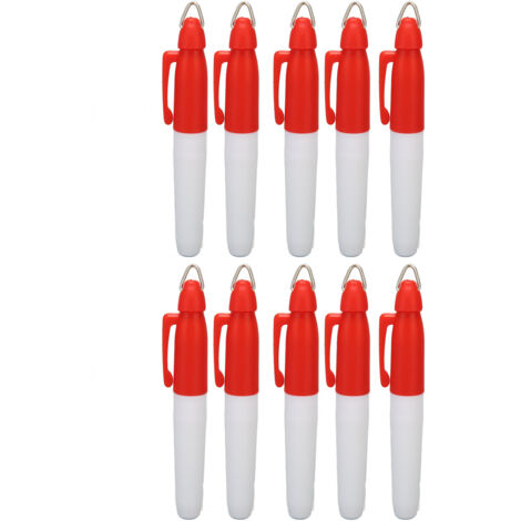 10pcs Golfing Marker Pen Oil Based Waterproof Portable Ball Line Marker Tool Ball Alignment Tool for Drawing Coloring Red (1/5)