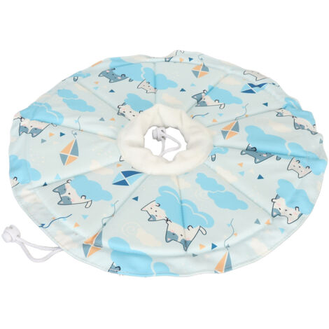 Cat Cone Collar Drawstring Adjustable Prevents Licking and Biting Waterproof Breathable Cat Elizabethan Collar Blue S Neck Collar:12‑25cm/4.7‑9.8in, Depth:10.5cm/4.1in