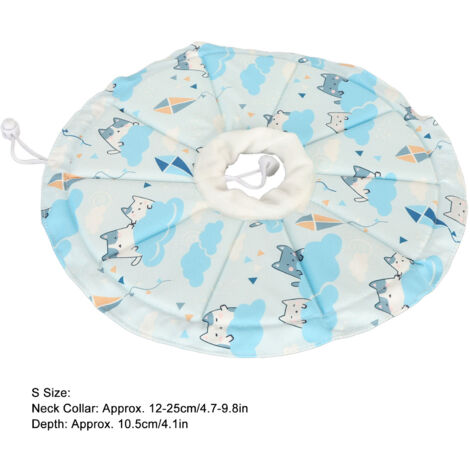 Cat Cone Collar Drawstring Adjustable Prevents Licking and Biting Waterproof Breathable Cat Elizabethan Collar Blue S Neck Collar:12‑25cm/4.7‑9.8in, Depth:10.5cm/4.1in