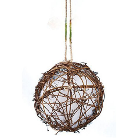 Handmade Birdhouse Rattan Globe Hummingbird Nest Bird Nesting Ball Material for Wild Birds Indoors/Outdoors Tree Decor(1Pcs) (1/5)