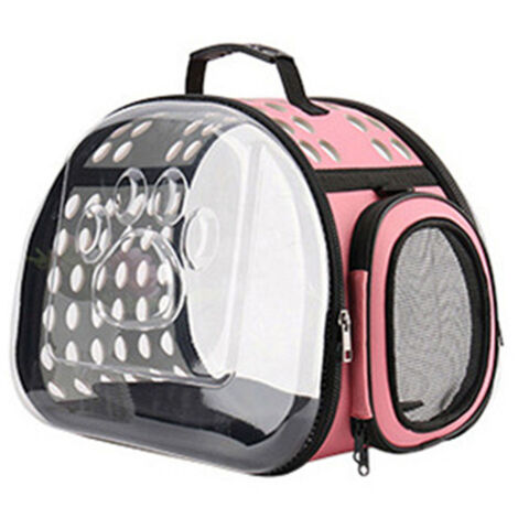 Transparent Cat Carriers Portable Travel Pet Backpack Multifunctional Foldable Pet Carrier for Small Pets Dogs Rabbits,Pink