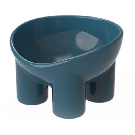 Elevated Pet Bowl Backflow Prevention Multifunctional Ergonomic Tilted Raised Food Water Bowls for Cat Dog Lake Blue