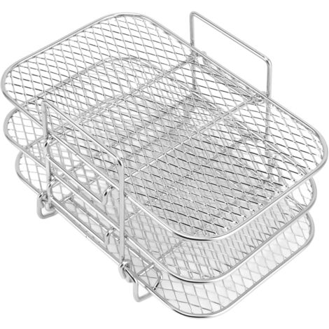Fryer Rack 3 Layer Design Grill Rack Stainless Steel Dehydrator Rack Accessories Even Heating Dishwasher Safe (1/5)