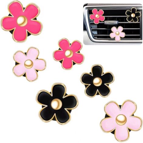 6 Pcs Flowers Car Air Vent Clips Lovely Flower Aromatherapy Car Air Freshener Car Air Vent Decorations (1/5)