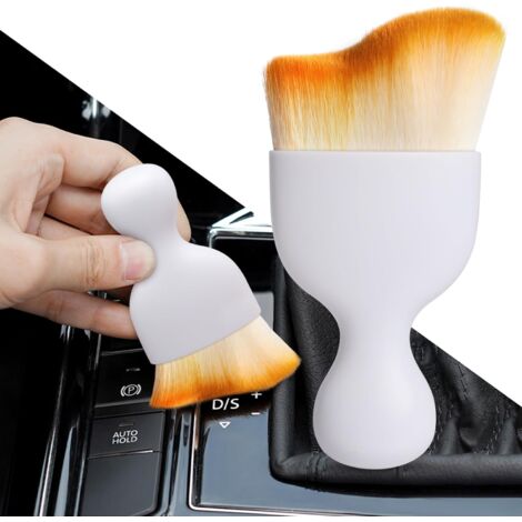 Car Interior Dust Brush, Car Detailing Brush, Soft Bristles Detailing Brush Dusting Tool for Automotive Dashboard, Air Conditioner Vents, Leather, Computer,Scratch Free(White) (1/5)