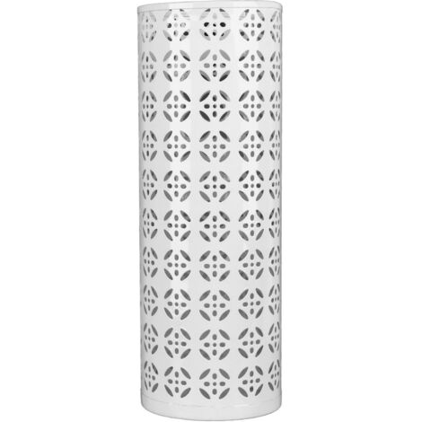 Umbrella Holder Round Rust Proof Stylish Hollow Copper Pattern Metal Umbrella Holder Bin for Home Entryway White 35x15x15cm / 13.8x5.9x5.9in (1/5)