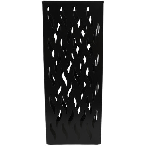 Entryway Umbrella Stand Fashionable Metal Storage Bucket Indoor Rain Umbrella Organizer for Home and Office Black