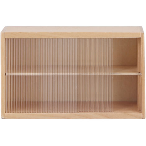 1:12 Dollhouse Cake Cabinet Decorative Miniature Delicate Simulated Finely Crafted Dollhouse Furniture Accessories Natural Wood Color (1/5)