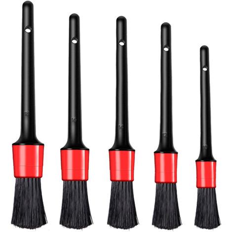 5PCS Car Interior Cleaning Brush Soft Bristle Detailing Brush Dusting Tool for Air Conditioner Vents Wheel Hub Gaps (1/5)