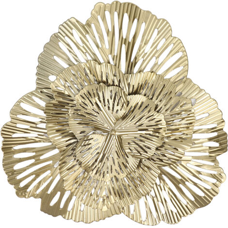 Metal Wall Decor Modern Stylish Triangular Ginkgo Flower Iron 3D Wall Sculpture for Living Room Bedroom Hall Type B (1/5)