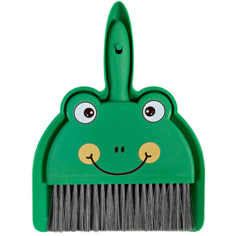 Dustpan and Brush Set Cartoon Mini Portable Cleaning Broom with Dust Pan for Desk Frog (1/5)