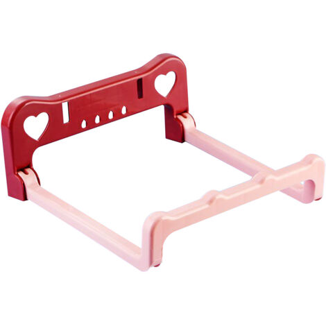 Wall Hanging Washbasin Rack Bathroom Foldable Punching Free Storage Shelf Supplies Pink (1/5)
