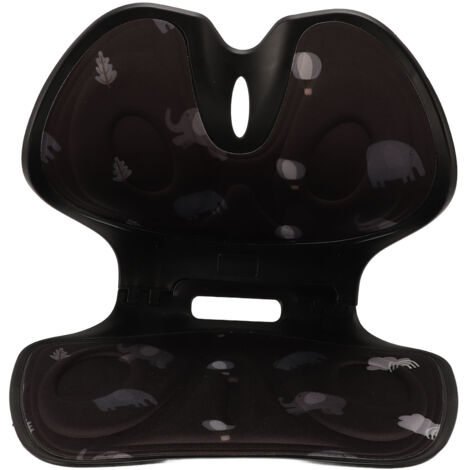 Foldable Elephant Print Lumbar Support Cushion Improve Posture Back Cushion Ergonomic Chair Back Support Cushion for Office and Student Black Floral (1/5)