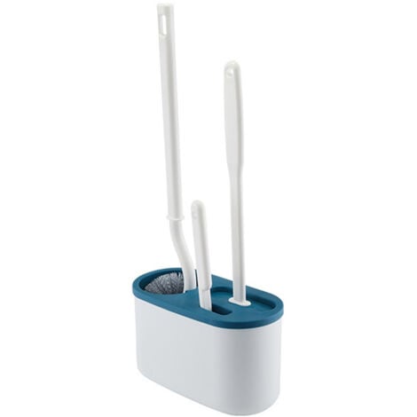 Toilet Brush Set Long Handle Soft Bristles Cleaning Brush Wall Hanging Toilet Brush Kit for Bathroom Blue