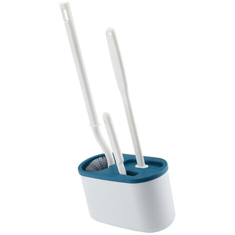 Toilet Brush Set Long Handle Soft Bristles Cleaning Brush Wall Hanging Toilet Brush Kit for Bathroom Blue