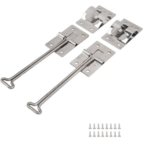 2PCS RV Door Latch 304 Stainless Steel Multifunctional T Style Entry Door Catch Holder for Cargo Trailer Truck (1/5)