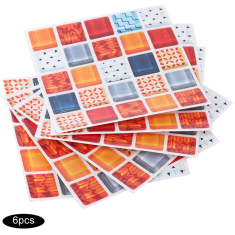 6Pcs Mosaic Self adhesive Wall Tile Sticker Kitchen Oil proof Stickers Bathroom Decor(FX715)