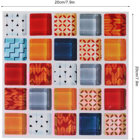 6Pcs Mosaic Self adhesive Wall Tile Sticker Kitchen Oil proof Stickers Bathroom Decor(FX715)
