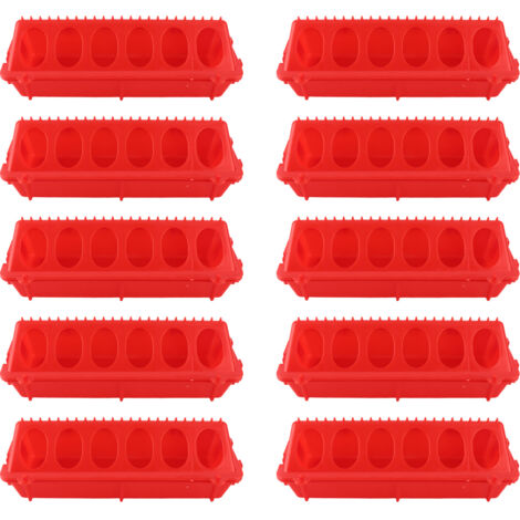 10 Set Flip Top Chick Feeder Waterer Plastic Quail Small Poultry Feeding Tray 12 Trough Dish Dispenser for Chicken Duck (1/5)