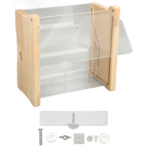 Chicken Feeder Automatic Large Capacity Clear Acrylic Chick Bird Food Box for Budgies Cockatiel Quails 15x7.8x14.2cm / 5.9x3.1x5.6in (1/5)