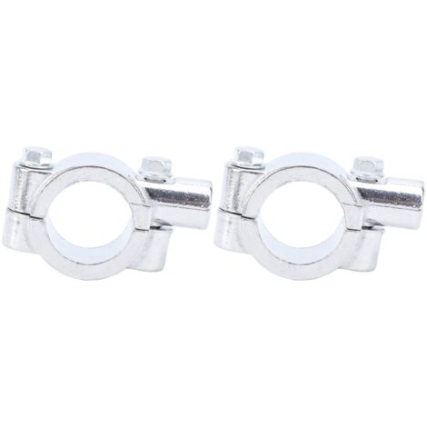 2PCS 25mm Motorcycle Handlebar Mirror Mount Holder Clamp Bracket Adapter Universal for Motorbike ATV Scooter Project Bikes Silver M10 (1/5)